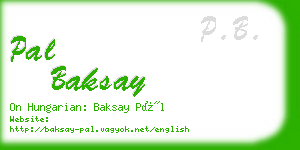 pal baksay business card